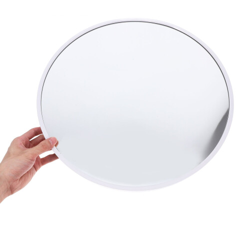 Mirror for Bathroom Round White Aluminium Alloy 1Pcs 2