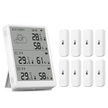 Tuya WIFI Weather Station Digital Forecast Screen with 8 WiFi+RF433 Sensors Thermometer Hygrometer Support Voice Control