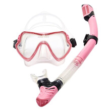 Adult Snorkeling Set with Panoramic Tempered Glass Goggles Leak Proof Design and Buoyancy Aid for Swimming and Diving