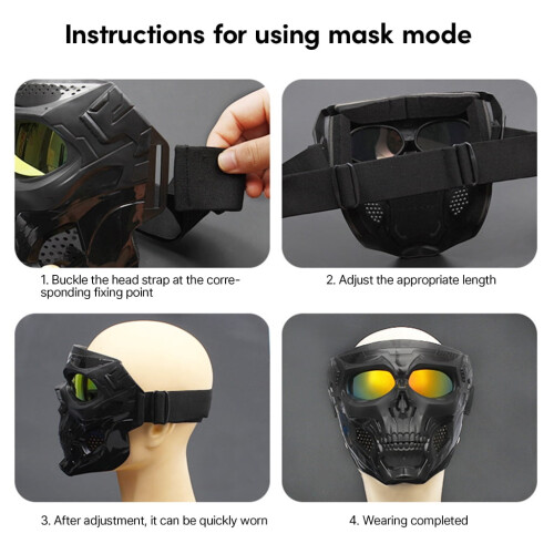Motorcycle Goggles Removable Motorcycle Mask Windproof Face Mask Eyewear 1