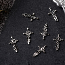 10Pieces/set Vintage Skull Heart Charms Art Decoration Metal Manicure Accessories Decoration