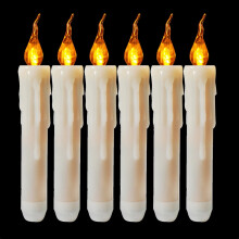 Solar Flameless Candle Lights 6 Pcs Long Stick