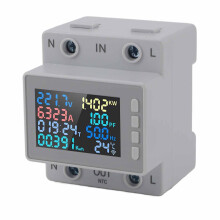 Digital Rail Energy Meter 170-270V 63A with Overcurrent & Temp Monitoring