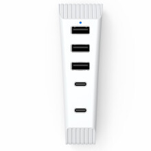 5 Ports Usb Hub 3USB + 1 Type C Port+ 1 Type-c for Ps 5 Slim Disc&digital (White)Game Accessories