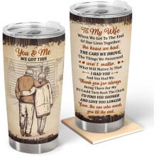 Stainless Steel 20oz Tumbler – Romantic Gift for Wife, Compatible with Valentine's, Xmas, Anniversary, Birthday – “To My Wife You And Me We
