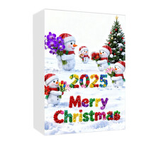 Calendrier de l'Avent de Noël, 24 jours, décorations de Noël en acrylique avec bonhomme de neige et fleurs, coffrets surprises pour décorer le