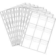 9 Pocket Coin Pages, Coin Binder Pages,10 Sheets Plastic Coin Holders Stamp Collector Supplies for Coin Currency Collection
