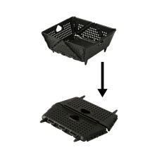 Strecurătoare de bucătărie pliabilă, strecurătoare extensibilă cu plasă de 22,5 x 21 cm pentru fructe și legume – Design care economisește