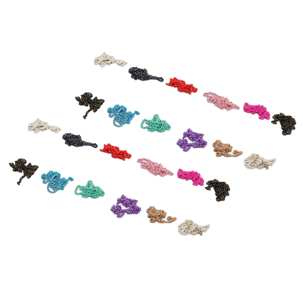 2 Boxes Metal Rhinestone Nail Art Chains - 12 Colors, DIY Nail Decoration