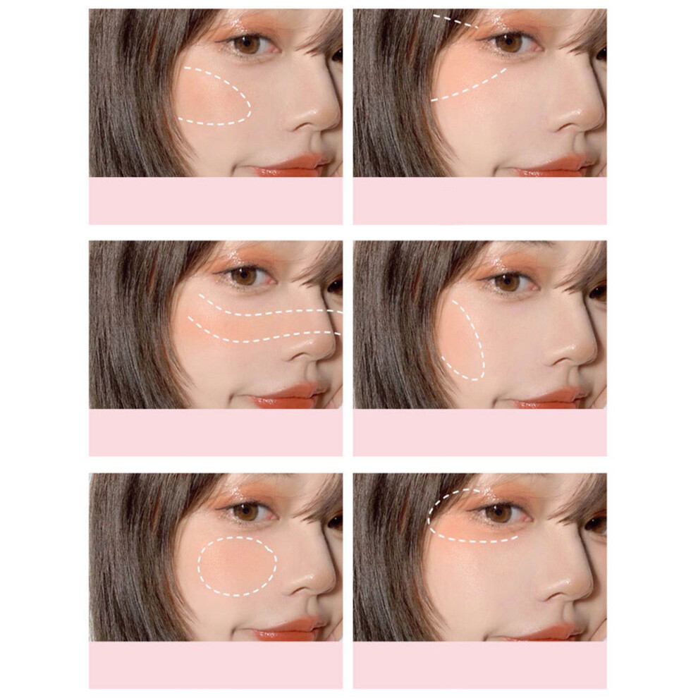 Long Lasting Pink Face Blusher 06 Brick Red with Brush for Women