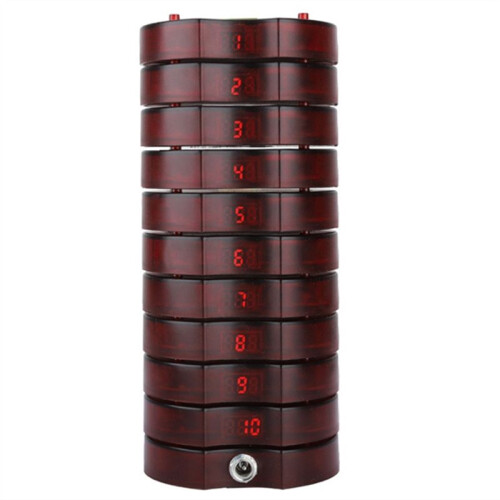 Wireless Restaurant Guest Table Vibrating Call Button Waiter Buzzer Service Calling System Coaster Pager US Plug