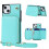 RFID Blocking Wallet Case for iPhone 14 Green PU Leather 1