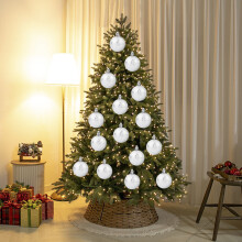 Christmas Decorations 6pcs - Beige Christmas Tree Balls Set, Holiday Party Decorations for Home & Wedding