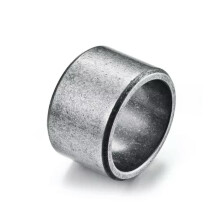 Stainless Steel Wide Ring Matte Gray Flat Top 10