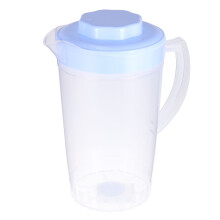 Pichet Ă boissons 2 L en plastique bleu avec couvercle pour boissons froides (23 cm x 12,6 cm x 12,6 cm)
