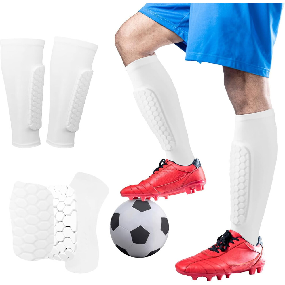 Honeycomb Football Shin Pads for Boys, Girls & Men â Long Anti-Collision Calf Sleeves, Breathable & Impact-Absorbing, Fit-Fitting, 1 Pair