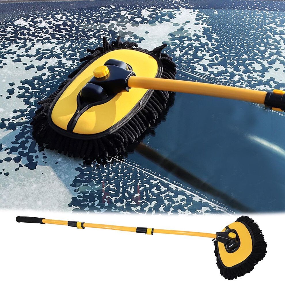 Curved Car Wash Mop & Telescoping Brush Â Soft Microfiber, Long Handle, Ergonomic Design For Rv/Suv/Truck (180) 9405492502833