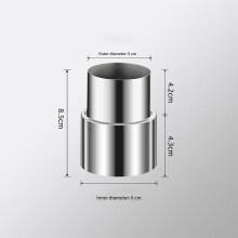 Nerezová redukce potrubí pro kamna 120 mm na 50 mm, adaptér pro kouřovod kamen, pro topné a chladicí systémy, spojka potrubí