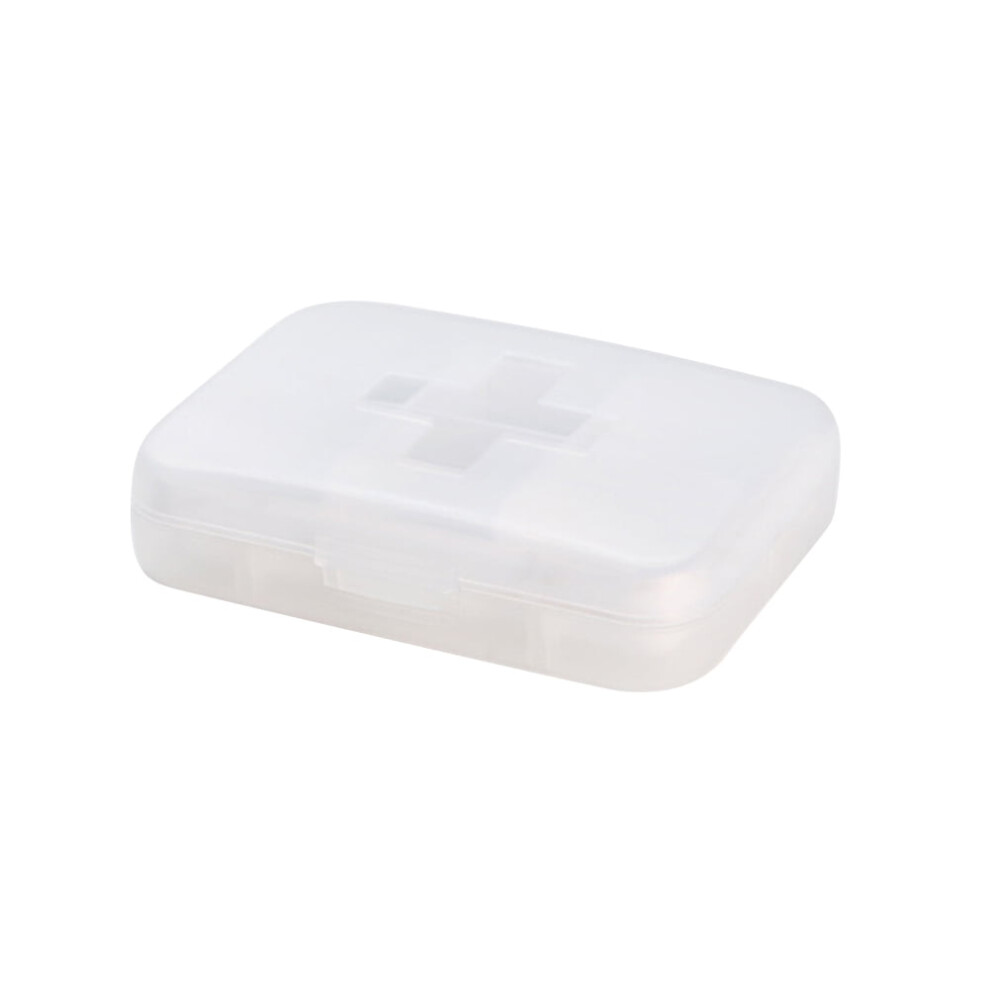 6-Cell Portable Pill Organizer Box, Sealed Independent Grids, White Plastic Medicine Storage Box Compatible with Daily Medication