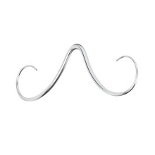 14g/16g Stainless Steel Mustache Nose Ring Curved Nose Septum Piercing Jewelry-Silver-14g (1.6 mm)