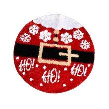 Christmas Washable Round Area Rug, Non Slip Winter Soft Throw Rugs Carpet for Entryway Living Room Bedroom (polyester, 31.5" x 31.5")