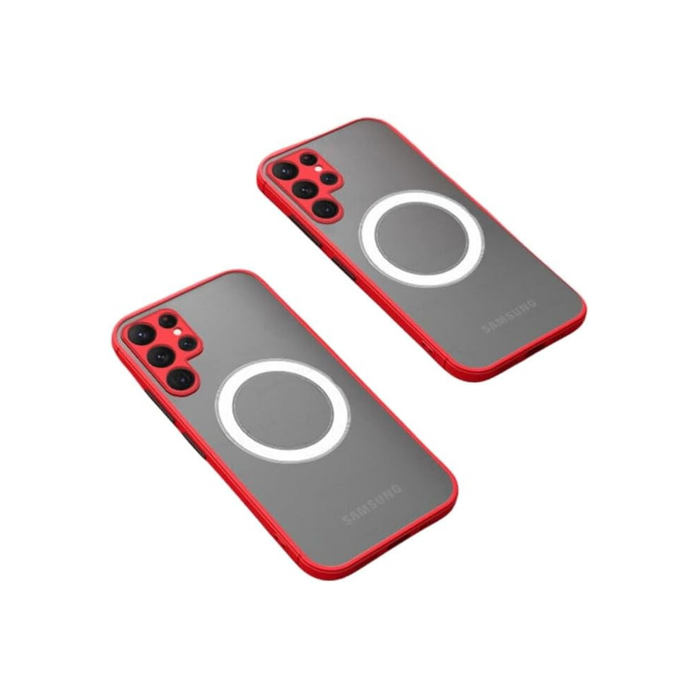 Magnetic Frosted Hard Case, Thin & Light For Compatible With Samsung Galaxy S23/S22/S21 Ultra/Plus/Fe/Note20/Note10 (, Note20 Ultra) Red 9405492504004