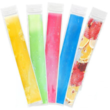 100 bolsas desechables para paletas heladas (22 x 6 cm) con embudo de silicona – para paletas, yogures, zumos, batidos, licuados de frutas y snacks.