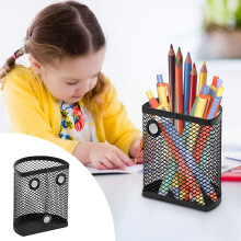 Magnetic Pen Holder Organizer – Stainless Steel Mesh Basket with Strong Magnets, Compatible with Whiteboard/Blackboard/Refrigerator/Locker |