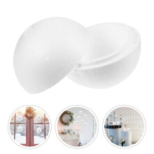 6PCS Craft 10CM Polystyrene Smooth Round Hollow Balls White Spheres for School Craft Project Floral Arrangements Wedding