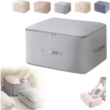 Ultra Space-Saving Compression Bags for Storage, Self-Compression Packing Cubes Compatible with Travel & Closet (Grey, L+XL)