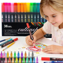 Double-Line Outline Glitter Metallic Marker Pens, Quick-Drying Ink for Drawing & Crafting