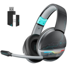 G08 Dual Gaming Headset with Mic for PS5, PS4, PC, Mobile & Tablet | 2.4GHz & 5.3 | 100 Hr | 50mm Drivers | Lightweight & RGB Lighting - DarkBlue