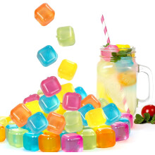 Reusable Plastic Ice Cubes (65-Pack), Colorful, Refreezable, Non-Melting, Non-Diluting for Whiskey, Vodka, Coffee – Compatible with Standard