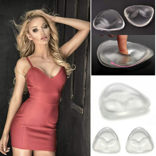 Silicone Breast Insert, Waterproof Enhancer Transparent Gel Push Up The Bra Insert 2