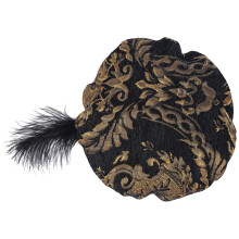 Medieval Tudors Hat with Feathered Renaissances Muffin Hat Tudors Flat Cap Halloween Cosplay Costumes Halloween Cosplay
