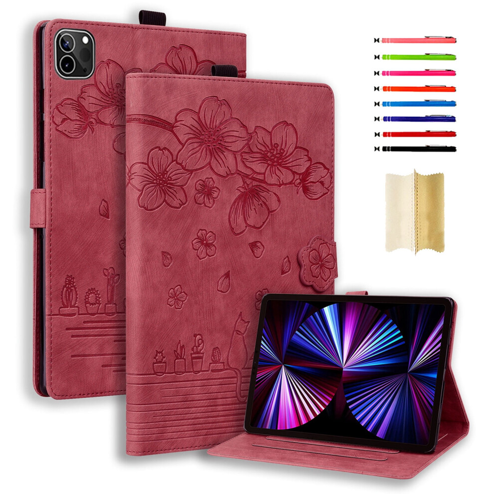Tech Circle Pu Leather Flower Folio Case For Ipad Air 11" M2 2024, Air 5Th/4Th 2022/2020 & Ipad Pro 11", With Pencil Holder & Multi-Angle Stand Â 9009879563761