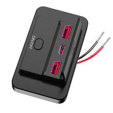 HONCLL Multiple Device Charging Station for Automobiles, 12V-24V USB Double QC3.0 & PD3.0 Type C, Waterproof with LED Indicator