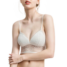 Women's Sexy Spaghetti Strap Low Back Bralettes Deep v Wire-Free Bra Backless Bras Padded Seamless Sleeping Bra