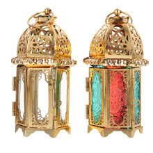 Moroccan Lantern Golden: Vintage Hanging Holder Eid Mubarak Decor Ramadan Lamp Centerpieces Muslim Gift For Holiday Wedding Party Indoor 2Pcs