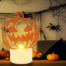 LED Pumpkin Lights, Halloween Decor, Energy-Saving Candle Alternative, Indoor/Outdoor, Warm White, Safe & Easy – Compatible with Standard Outlets