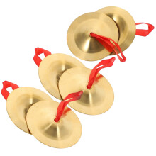 Golden Copper Finger Cymbals with Nylon Ropes for Kids and.5 Inches