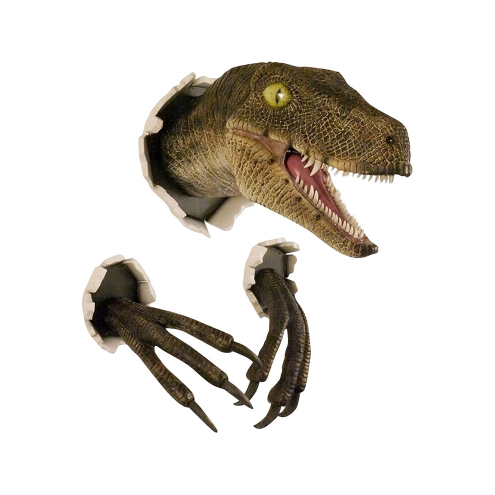 3D Dinosaur Wall Sculpture - Lightweight Resin Bust, 1 Piece