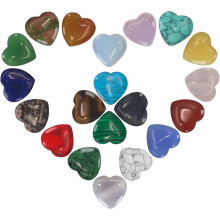 20Pcs Love-Shaped Healing Crystals – Heart Polished Amethyst & Quartz, Natural Pocket Stones for Reiki, Energy Balancing & Decor (Assorted)