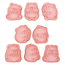 8pcs Capybara Cookie Cutters Biscuit Fondant Embosser Stamp for Wedding Parties Birthday Dessert Bakewares Pastries Tool