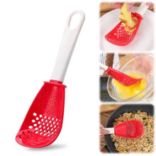 6-in-1 Heat Resistant Silicone Cooking Spoons - Versatile Slotted Spoon for Draining, Grating & Egg Separating