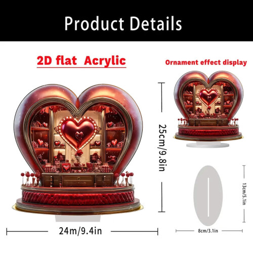Red Heart Decoration Romantic Gift 24cm 2