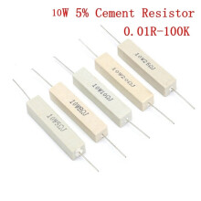 10PCS 10W 5% Cement Resistor Power Resistance 0.1R 0.33R 5R 10R 0.22 0.47 0.5 1 2 3 5 10 20 30 36R 100 1K 2K 3K 5.6K 10K Ohm - 43R