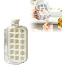 Ice Cube Bottle with Touch-Free Tray, Silicone Ice & Water Cup, Easy Release – Compatible with Standard Freezers