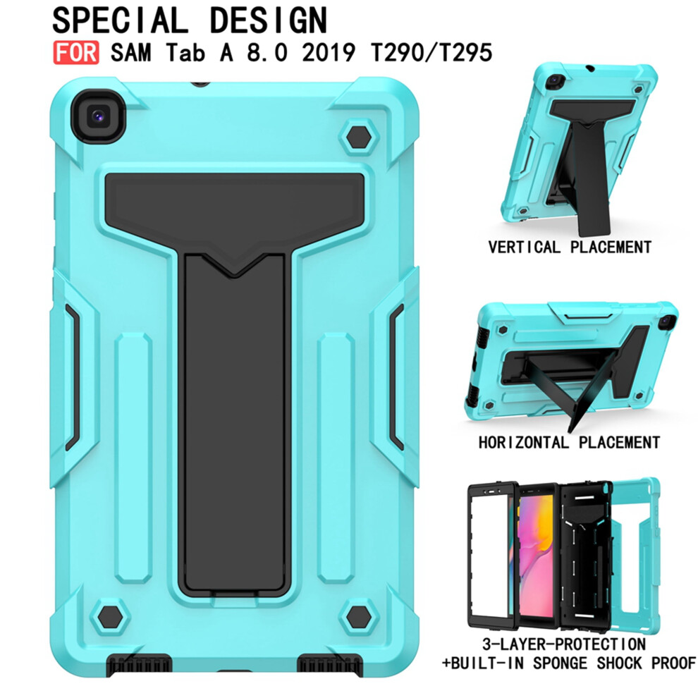 Shockproof Case For Samsung Galaxy Tab A 8.0 (2019) Sm-T290/T295 Â Rugged Hybrid With Kickstand, Mint+ Black 9009879566656
