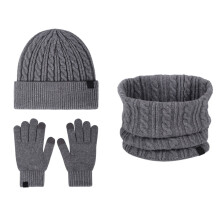 Children Hat Scarf And Glove Set Fashionable Outdoor Baby Warm Three Piece Set